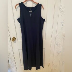 Talbots Navy Sleeveless Cotton Maxi Dress 1XP